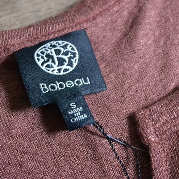 NWT Bobeau Tie Front Split Neck Terracotta Tank Size Small - Picture 5 of 7